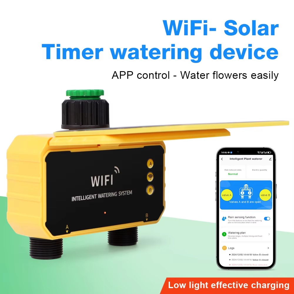 Smart Garden Lock - 1/2 Ausgänge WLAN Solar-Bewässerungs-Timer-Controller Intelligentes automatisches