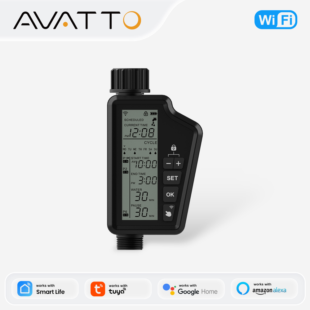 Smart Garden Water Timer - MIUCDA Gartengieß-Timer mit großem LCD-Bildschirm, Wasser-Timer