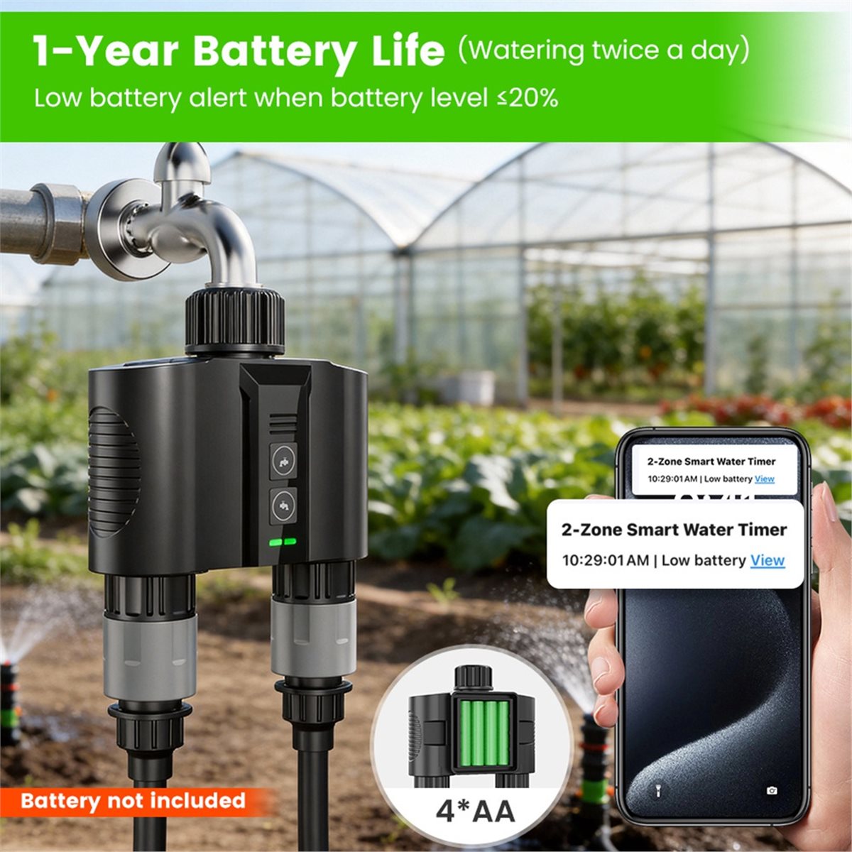 Smart Garden Timer - Y17A 1 Set WLAN-Bewässerungstimer für Gartenschlauch,