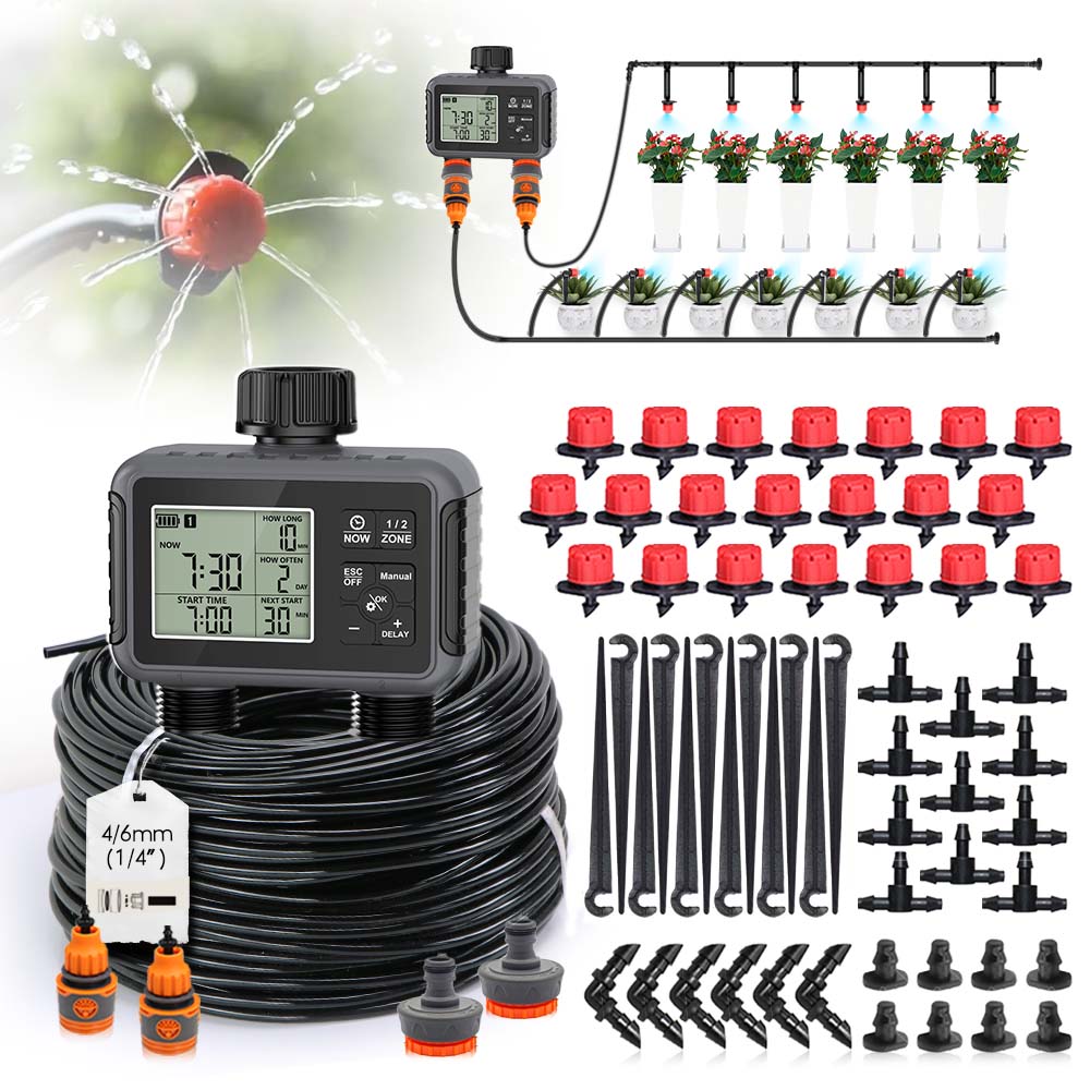 Smart Garden Timer - Duale Zonen Unabhängige LCD-Anzeige Gartenbewässerungstimer Automatisches