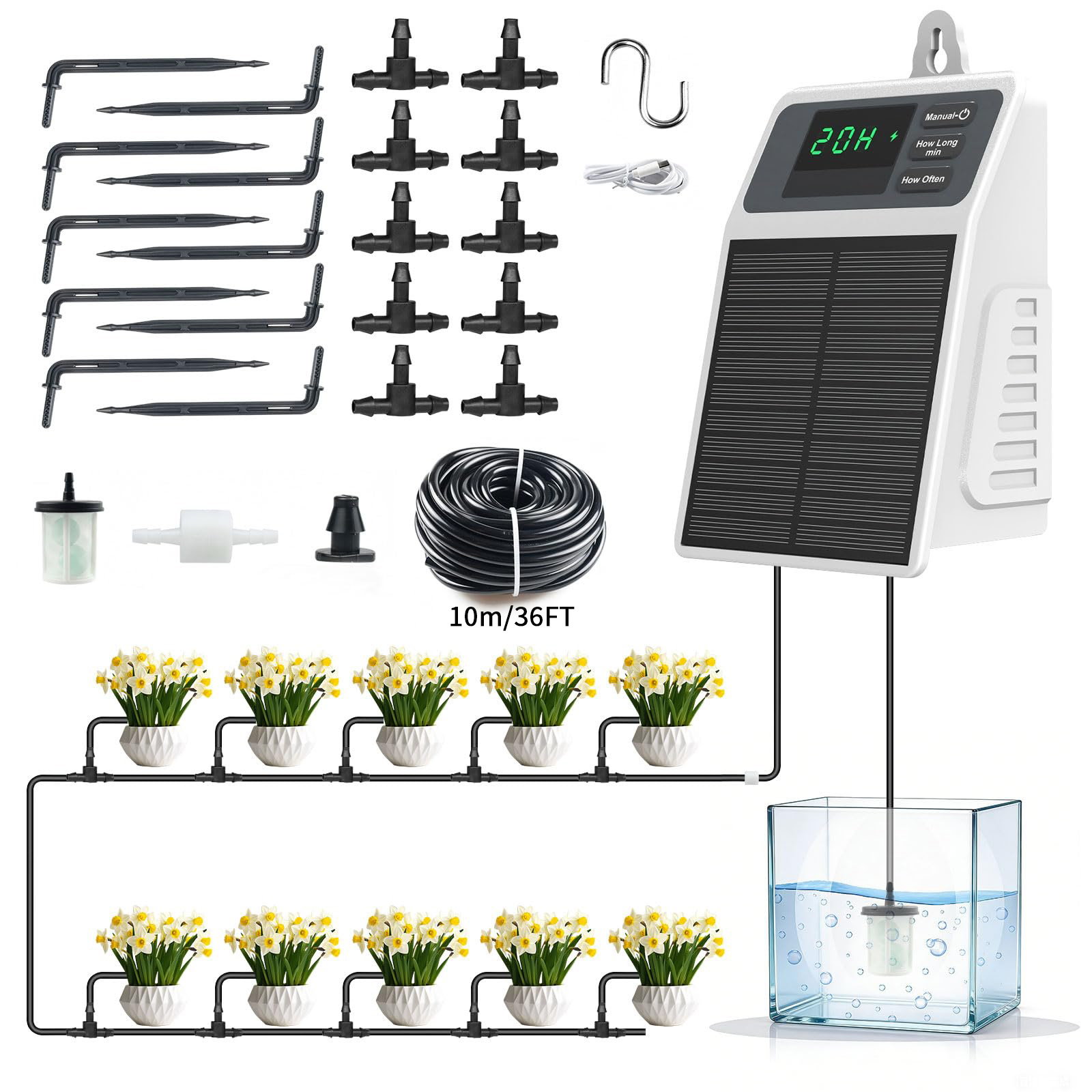 Verbessertes Solarbetriebenes  – Smart Garden Sprinkler System Bewertung und Preis