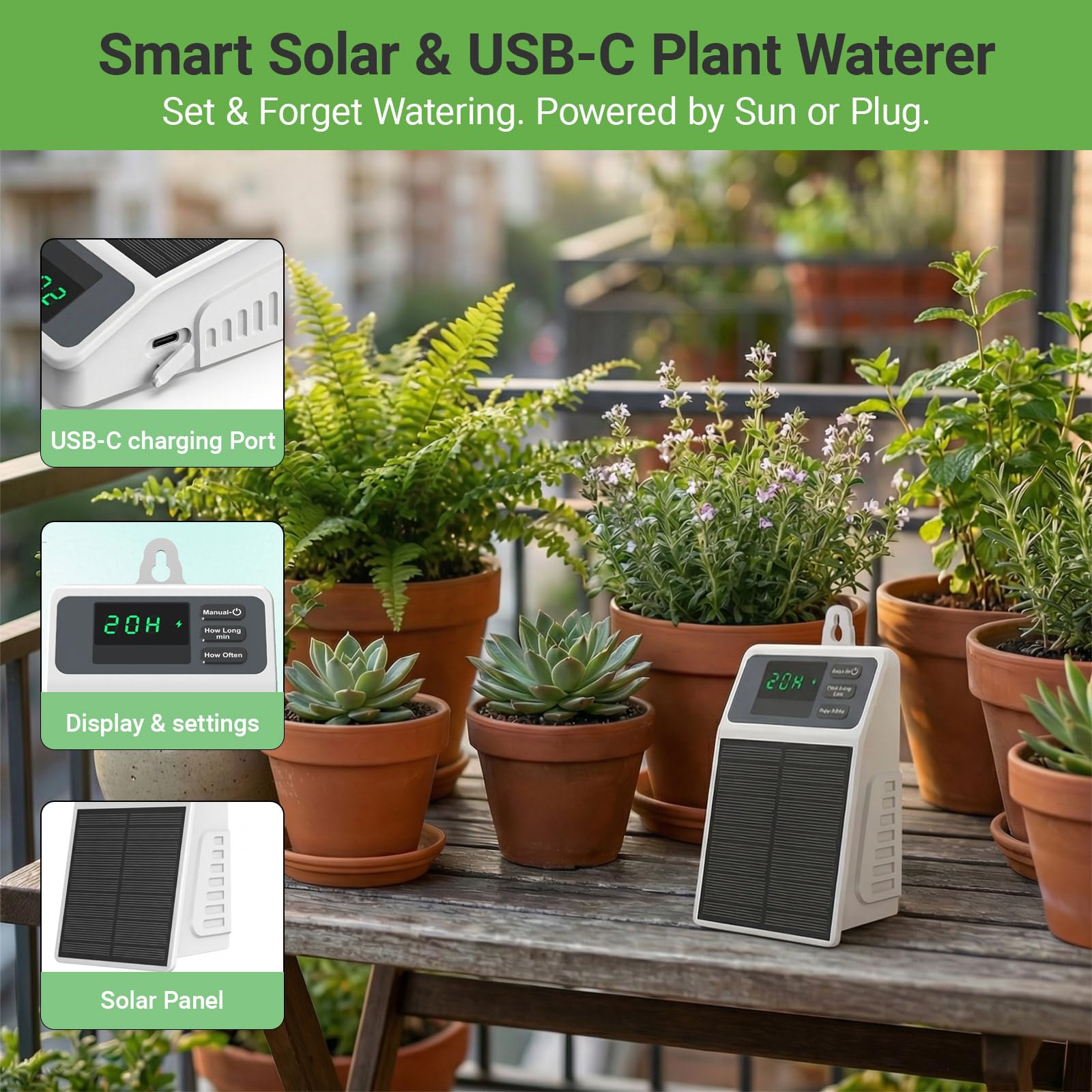 Verbessertes Solarbetriebenes  – Smart Garden Sprinkler System Bewertung und Preis
