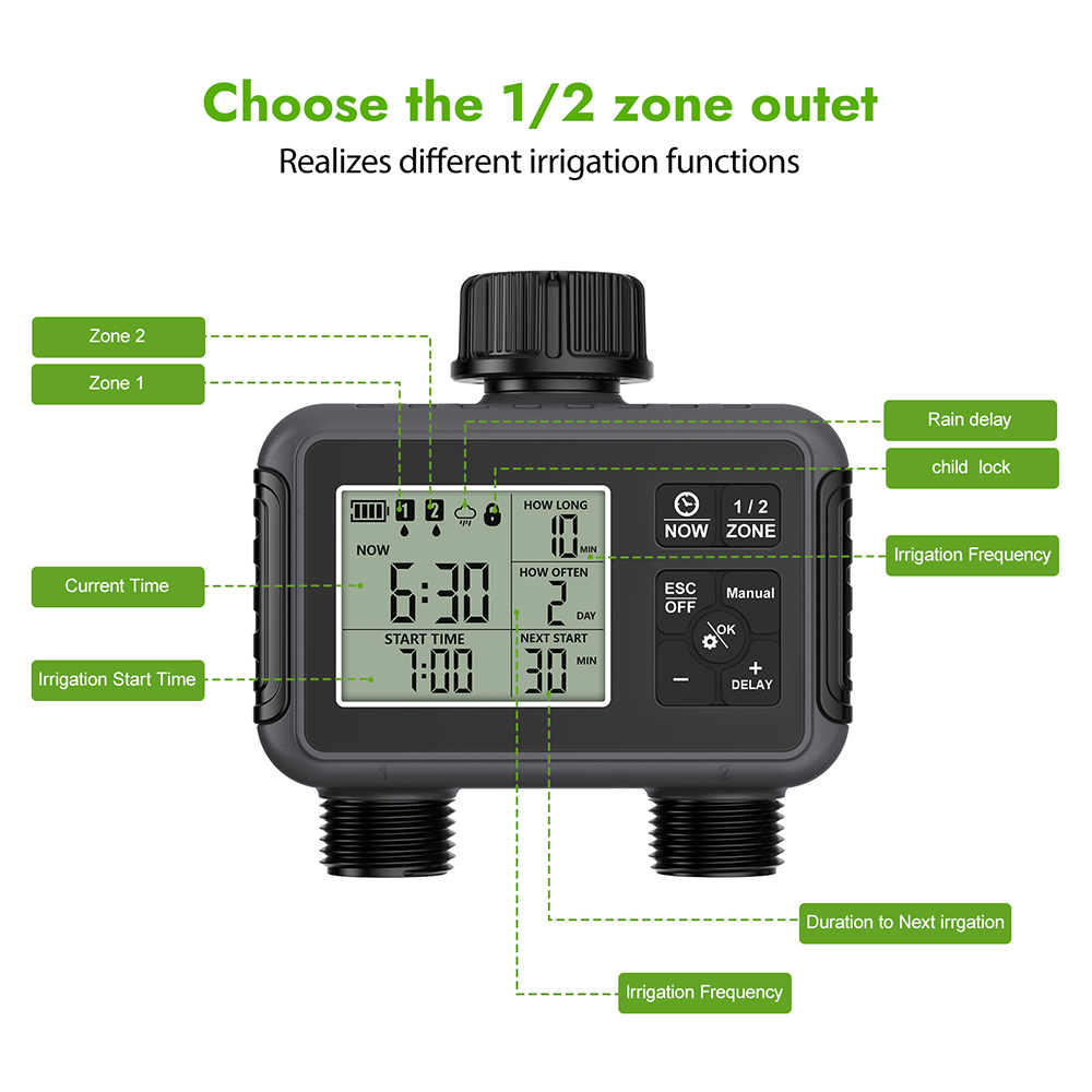 Duale Zonen Unabhängige LCD-An – Smart Garden Timer Bewertung und Preis